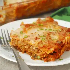lasanha vegetariana de lentilhas e cogumelos